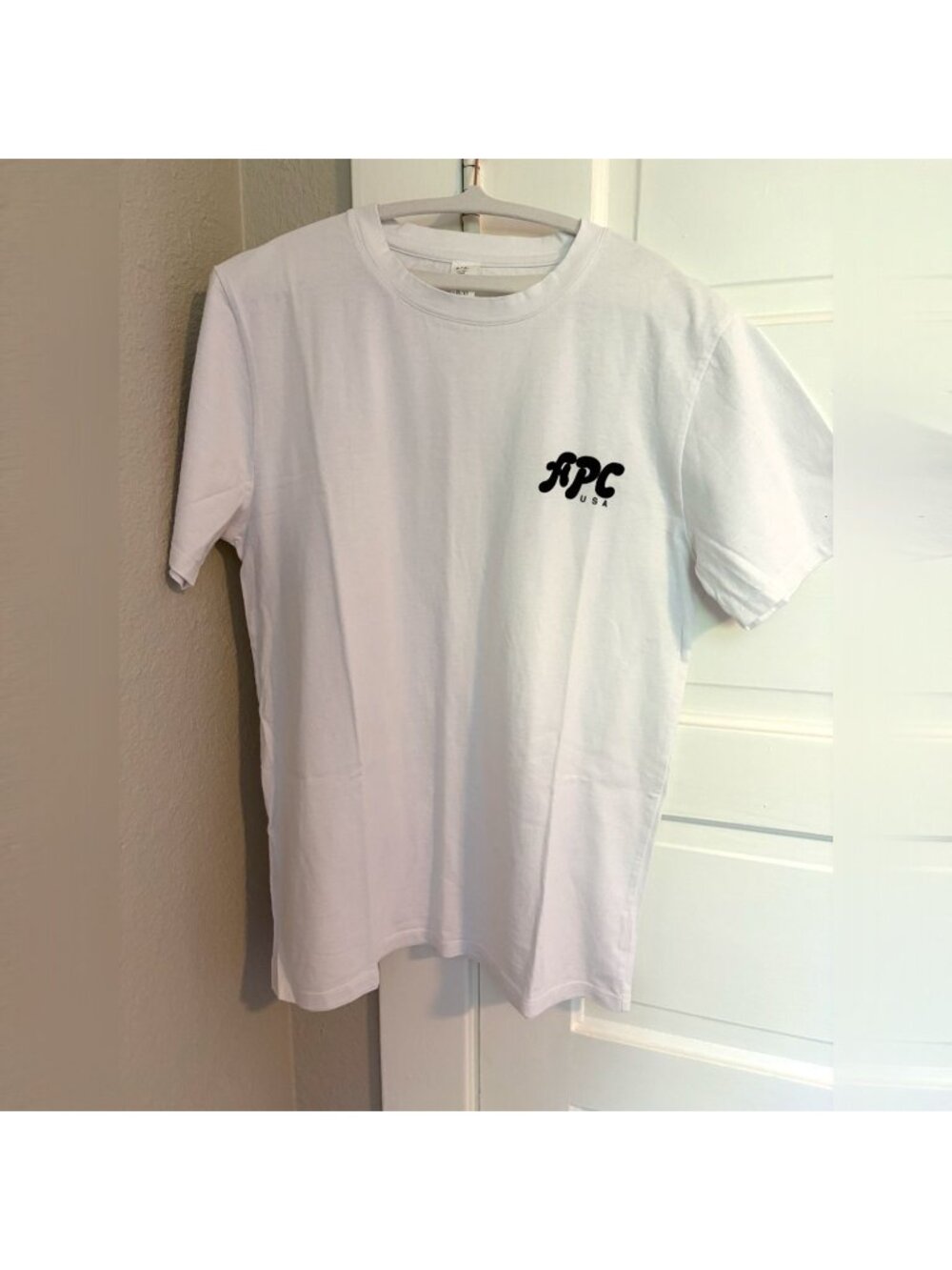 A.P.C. USA Logo T-Shirt White Fall 2018 Capsule Men's Small